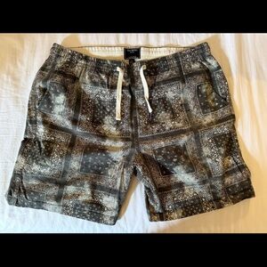 Todd Snyder Brown Patterned Swim Trunks
